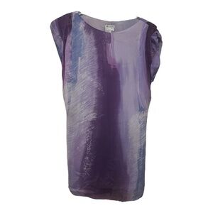 Worth Silk Elegant Purple Women's Top Size 4 Short Sleeve